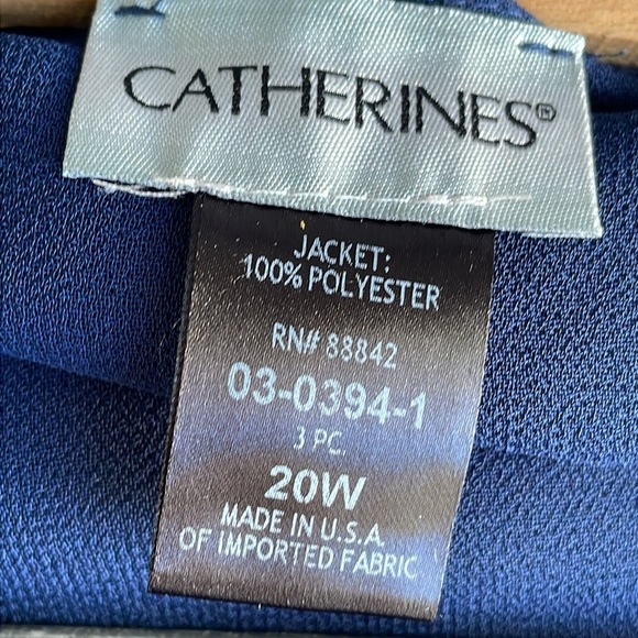 Catherines Navy Masquerade Beaded Pant Set - Picture 5 of 10